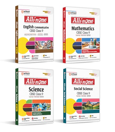 Image of Arihant All In One Combo Class 9th Science, Mathematics, Social Science, English Based On NCERT for CBSE Exam 2025-26 (Set of 3 Books)