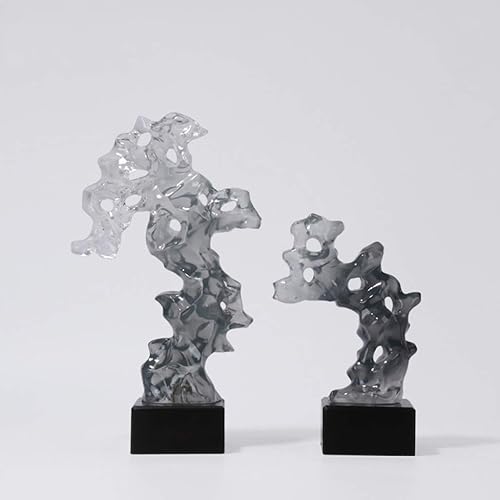 Miniatura 5 de Estatua china de feng shui, escultura de piedra de Taihu, decoración moderna de resina para sala de estar, decoración moderna, decoración abstracta