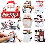 NOTEZMATE 24 Stücker Weihnachts-Haftnotizblöcke Set, 600 Blatt Sticky Notes mit 5 festlichen Motiven, Notizzettel mit Weihnachtsmann, Rentier&Schneemann für Kinder,Studenten,Büro, Weihnachtsgeschenke
