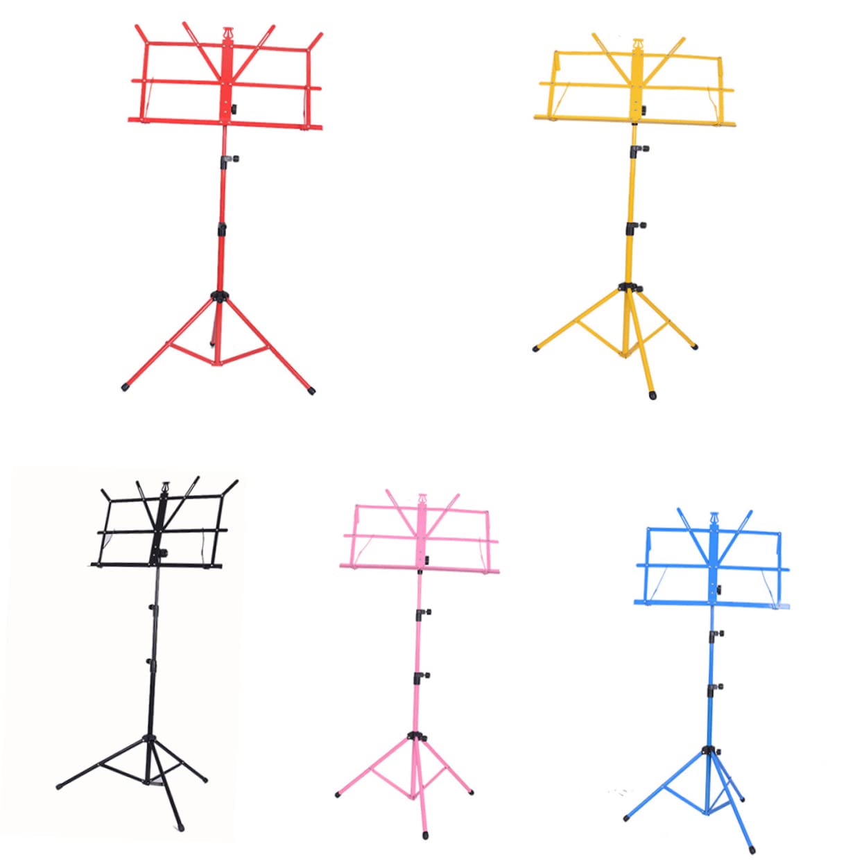 SOIMISS per Spartiti Pieghevole Metallo Regolabile e Angolazione Leggero e Portatile Rosa per Chitarra e Strumenti