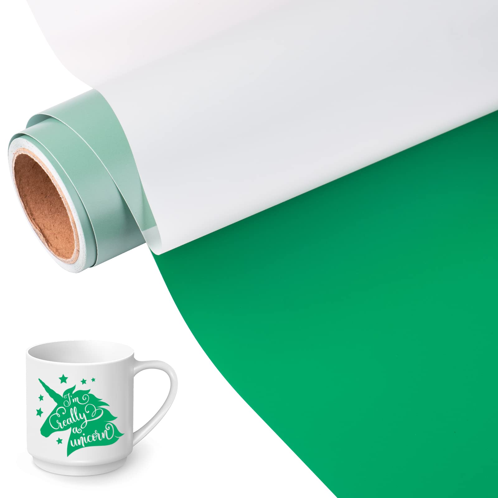 VINYL FROG001 Vinyl Matte Adhesive Vinyl Roll(12" x10ft) - Green Matte Craft Vinyl Roll for Most Kinds of Cutting Machines, Car Decal, Decor Sticker(Green)