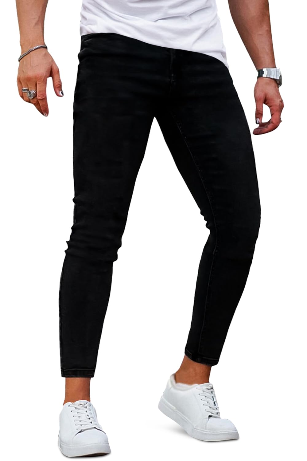 Gingttomens Skinny Jeans Stretch Slim Fit For Men Classic Denim