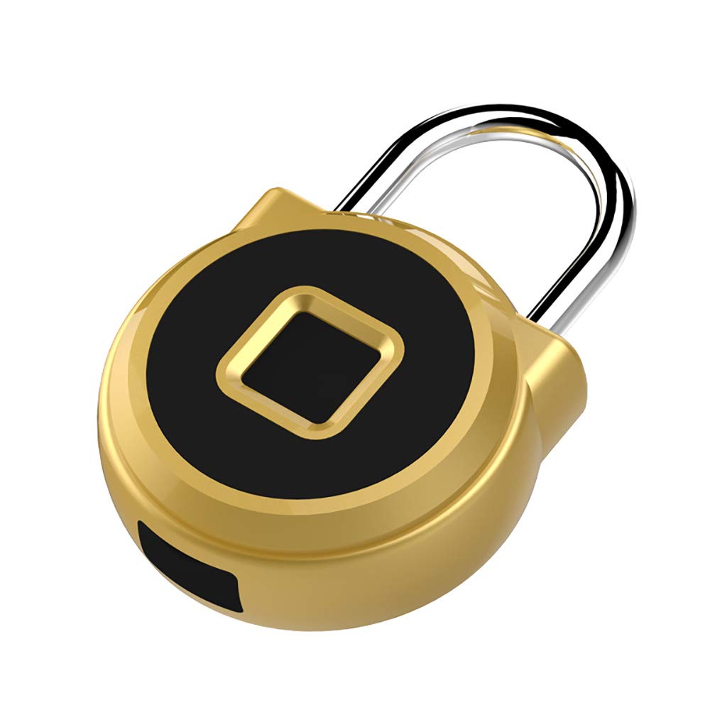 sLIFEsLIFE Smart Fingerprint Padlock, Waterproof IP65 Padlock, Suitable for Door, Wardrobe,Cabinet, Backpack, Luggage:Color-Gold