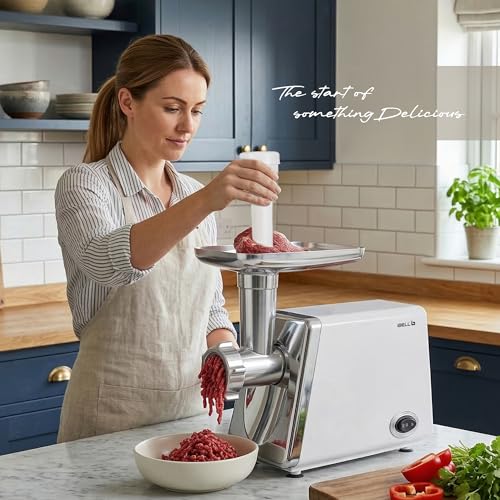 Image of iBELL MINCEPRO750 Meat Grinder, 800W Powerful Motor, Stainless Steel Heavy-Duty Mincer Machine for Meat, Keema, Sausage & Kebab Making, Multipurpose Meat Chopper