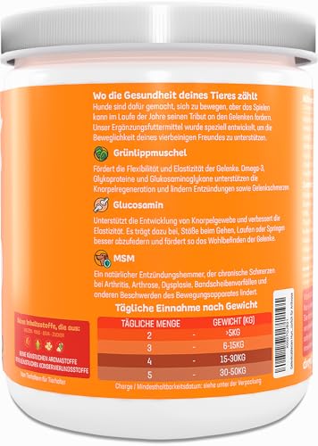 Gelenktabletten Hund 135 Kauhappen mit Grünlippmuschel Teufelskralle und Glucosamin 100 % natürlich für Gelenke Knochenschutz bei Arthrose