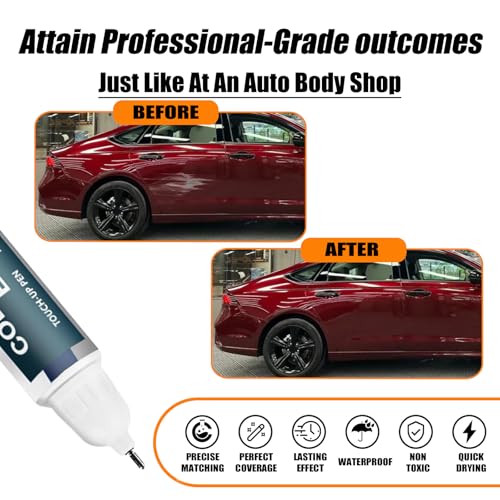 Image of Car Touch Up Paint(R-569M Radiant Red Metallic) for Honda OEM Color Match | Car Scratch Remover Pen 2-in-1, Automotive Scratch Repair Kit, Quick & Easy Solution to Repair