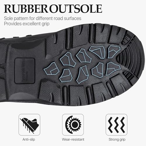 Image of FREE SOLDIER Men's LT Military Tactical 8 inch Daily Work Boots | Durable Leather, Arch Support, All-Day Comfort, Anti-Slip Outsole, For Hiking, Hunting, Outdoor Work