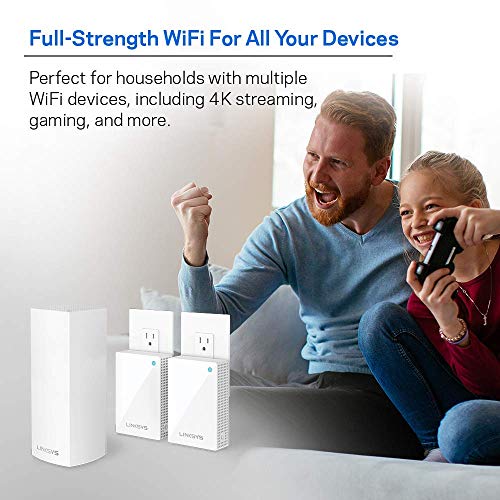 Image of Linksys Velop Plug-in Home Mesh WiFi System, Up to 5,000 Sq. Ft, WiFi 5 Router + WiFi Extender Bundle - WHW0203P