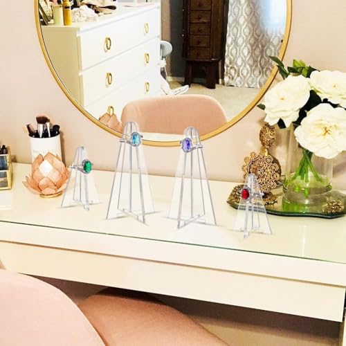 Image of Acrylic Ring Holder Clear Display Stands Jewelry Organizer Holder Wedding Ring Holder Ring Display Organizer for Ring Jewelry Display Christmas Birthday (Set of 10)