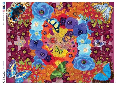 Ceaco – Kaleidoscope Butterflies – 300 Oversized Piece Jigsaw Puzzle by Ann Jasperson – Floral and Butterfly Puzzle for Adults with Bonus Poster – 24" x 18" by CEACO - Used condition - Image 5