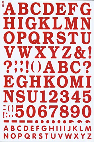 (シャシャン)XIAXIN 防水 PVC製 アルファベット ナンバー ステッカー セット 耐候 耐水 ローマ字 数字 キャラクター 表札 スーツケース ネームプレート ロッカー 屋内外 兼用 TS-533 (1点, レッド)