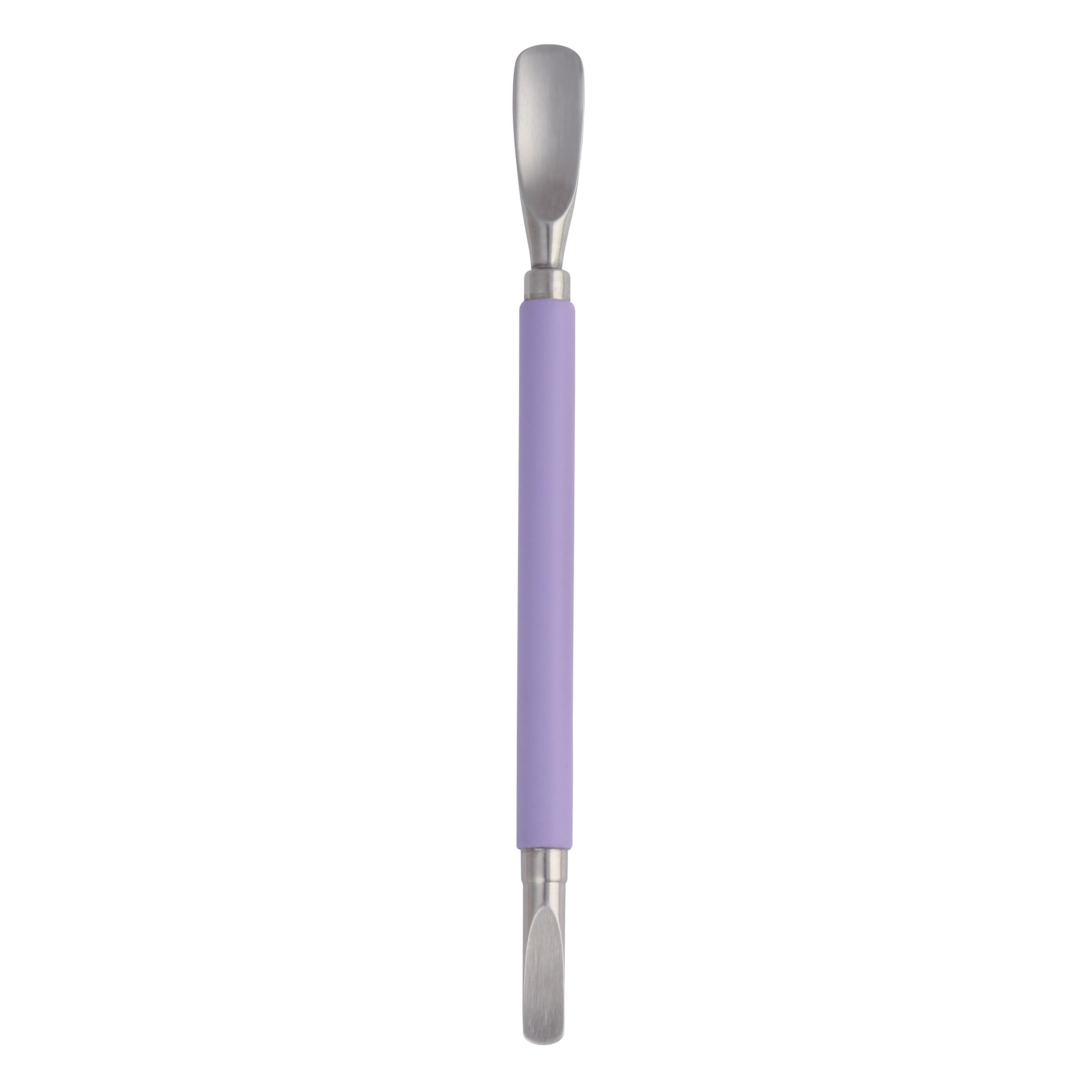 TWEEZERMAN Empujador de cutículas (herramienta doble para empujar suavemente y eliminar cutículas e impurezas, mango ergonómico, acero inoxidable)
