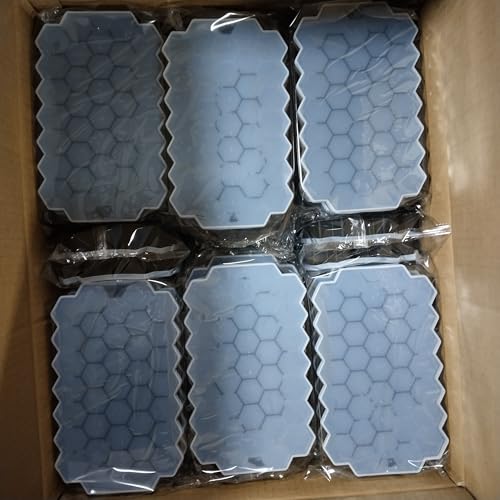 Set da 2 Stampo Ghiaccio in Silicone Con Coperchio Fino a 74 Cubetti di Ghiaccio, Ideale per Cocktail e Bevande Senza BPA - immagine 3