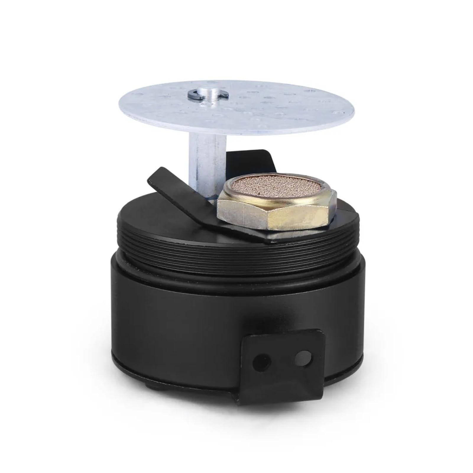 Crankcase Separator Kit Uniwersalny zbiornik na olej, kompaktowy, z przegrodami, 2-portowy, aluminiowy zbiornik paliwa, dwuotworowy, oddychający czajnik(Black)
