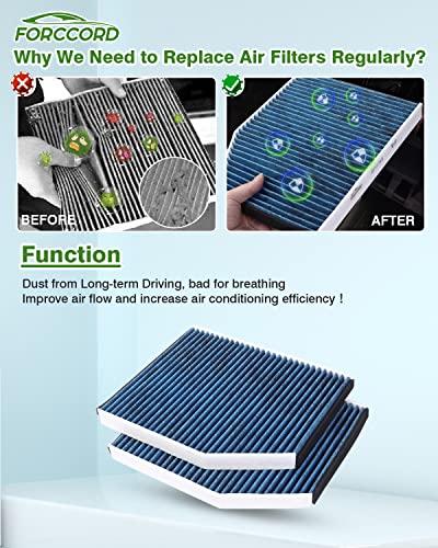 Image of 2-Pack Cabin Air Filters for Audi Q5 /A4 Quattro 2009-17, A5 Quattro 2008-17