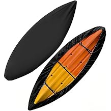 Kayak Cover for Perception Carolina 14, Canoe Dust Storage Cover, Kayak Covers for Outdoor and Indoor Storage, Durable Kayak storage protection, All-Season ,B Black
