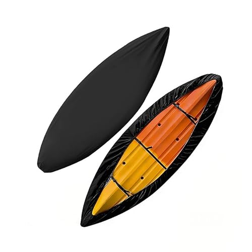 GDAKJASD Kayak Cover for Liquidlogic Remix XP 10, Kayak Canoe Fishing Boat Dust Covers for Outdoor Storage, Durable Oxford Fabric Canoe Cover, Great for Indoor & Outdoor,A Black