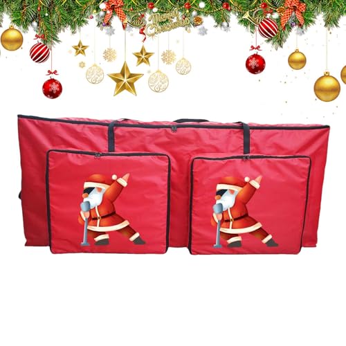 GTFYUDGH Borsa Porta Albero Di Natale,Organizzatore Con Zip E 2 Tasche Frontali | Borchietta Portaghirlanda Per Decorazioni Festive | Per Armadio Viaggio Bucato Camera Soggiorno