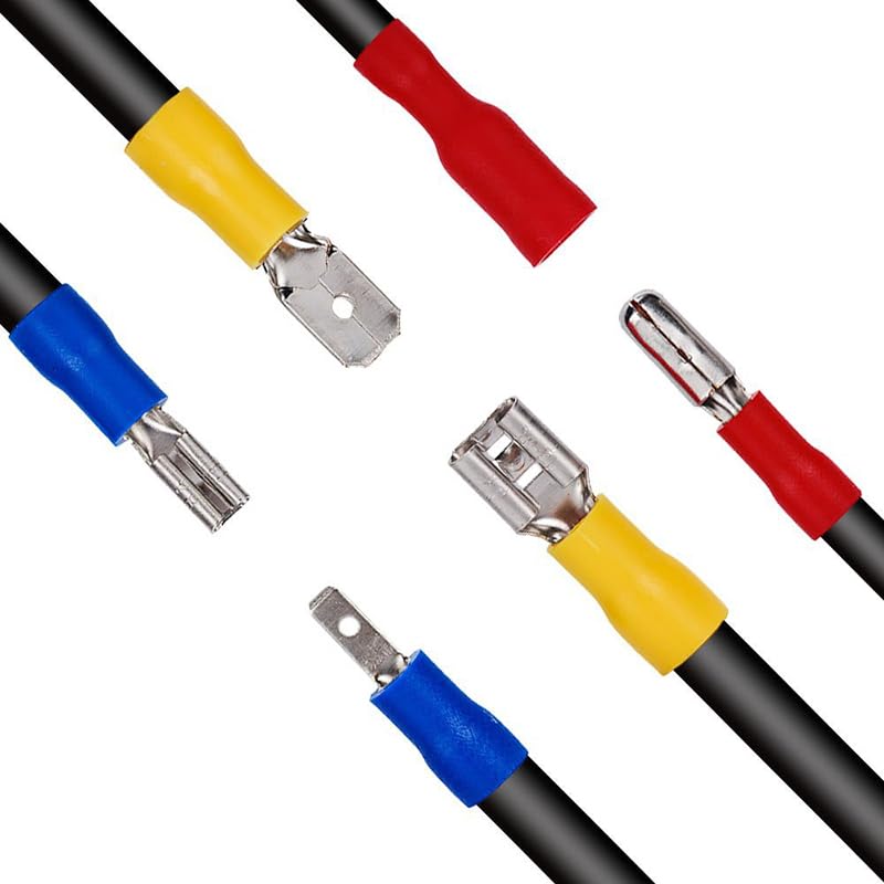 280pcs Spade Insulated Terminals Cable Connector Electrical Wire Crimp Butt Ring Fork Set Ring Lugs Rolled Crimp with Plier VUQLDHAYZ