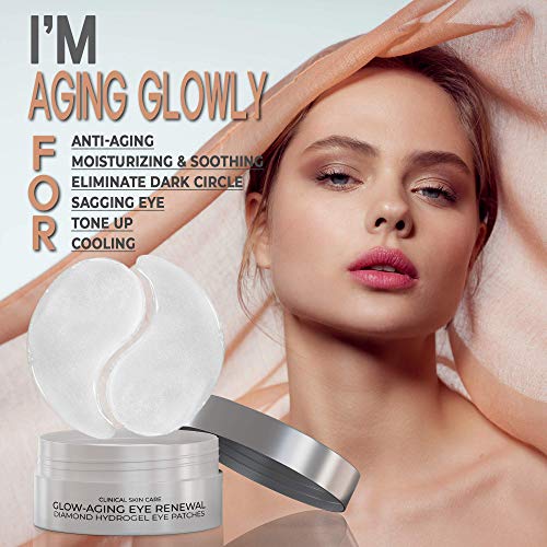 Korean Skincare | 30 Pairs Collagen Under Eye Patches | Rich Moisturizing, Diamond Hydrogel Under Eye Mask, Pads, for Puffiness Eyes, Bags, Dark Circles and Wrinkles Treatment with Hyaluronic Acid