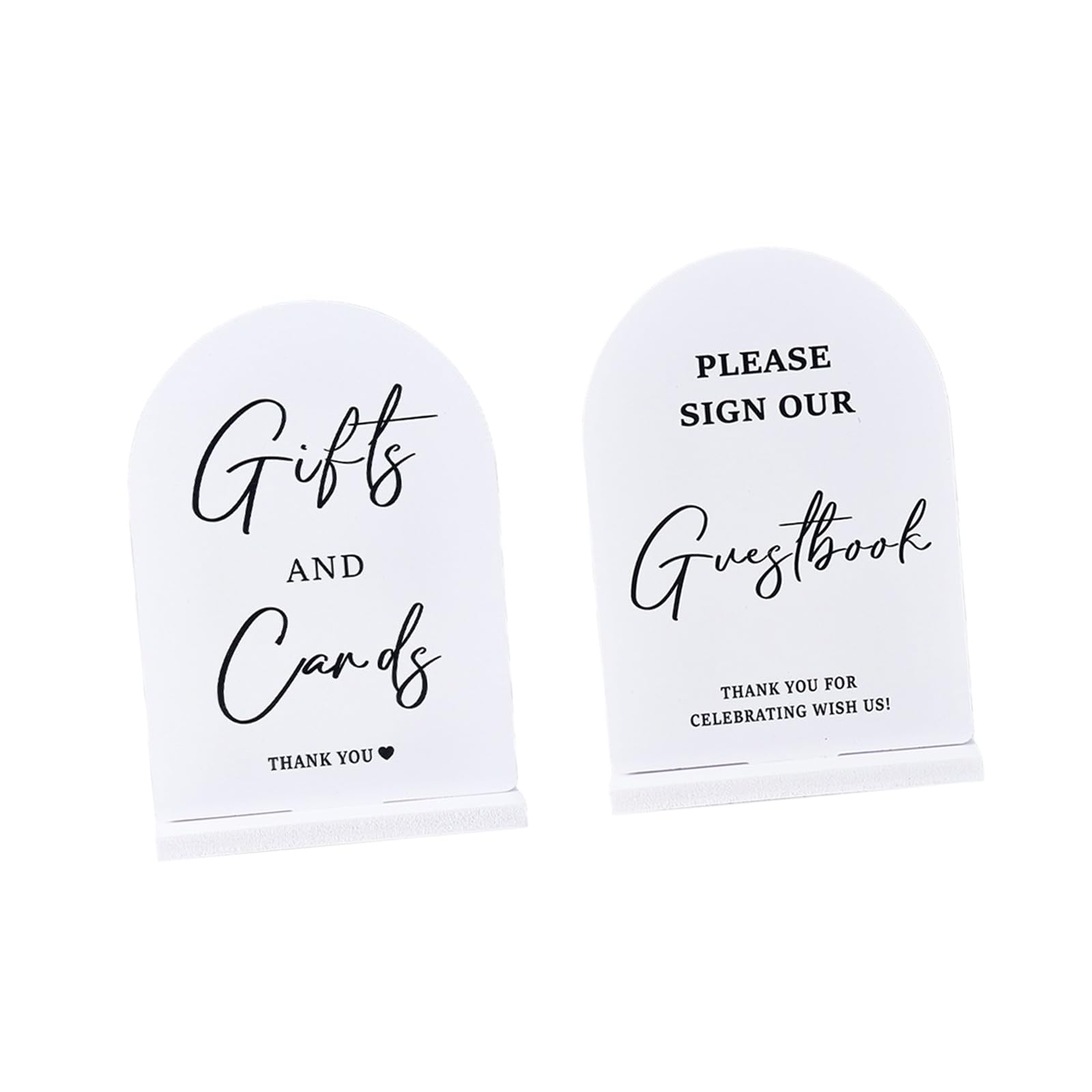 Arch Tabletop Wedding Signs for Guest Book and Cards, White PVC Reception Decor with Slot Base for Party Table Guestbook Sign Cards Table Sign Arch Wedding Reception Decor Bridal Shower Party Marker