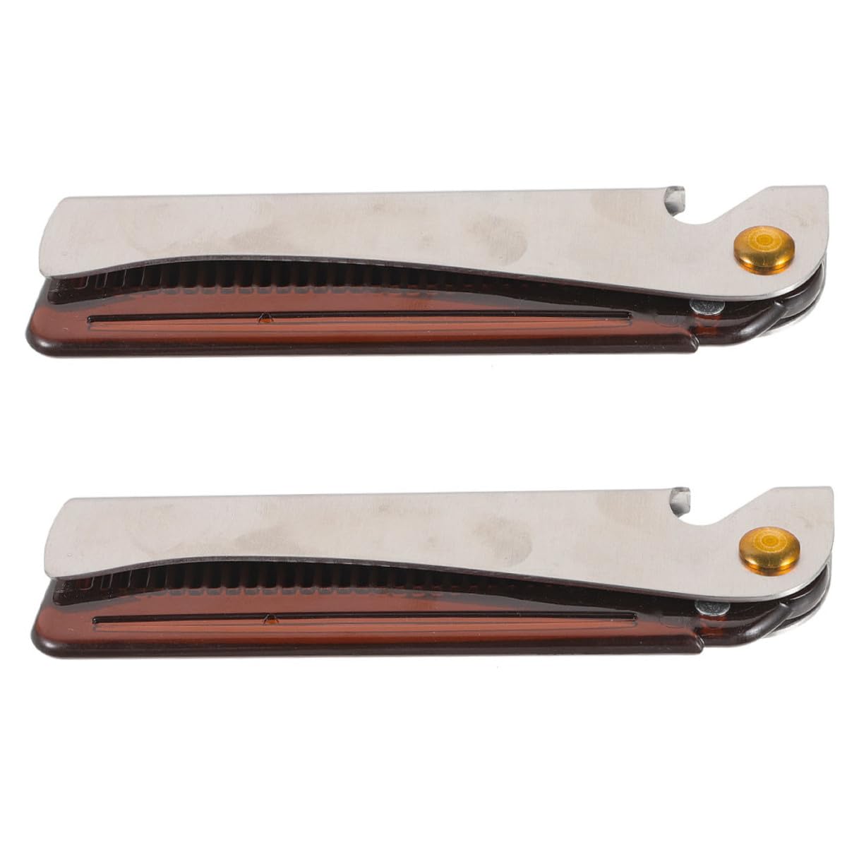 2pcs Portable Folding Stainless Steel Beard and Mustache Comb for Men with Bottle Opener, Pocket Travel Hair Styling and Grooming Tool