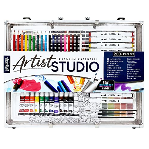ArtSkills Premium Artist Studio Painting and Drawing Art Set with Carrying Case, Assorted 200 Piece