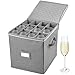 LotFancy Champagne Flute Storage Container, Hard Shell, Stackable, 12