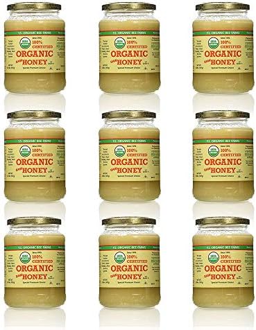YS OrganicBee Farms CERTIFIED ORGANIC RAW HONEY 100% CERTIFIED ORGANIC HONEY Raw, Unprocessed, Unpasteurized - Kosher 32oz(pack of 9)