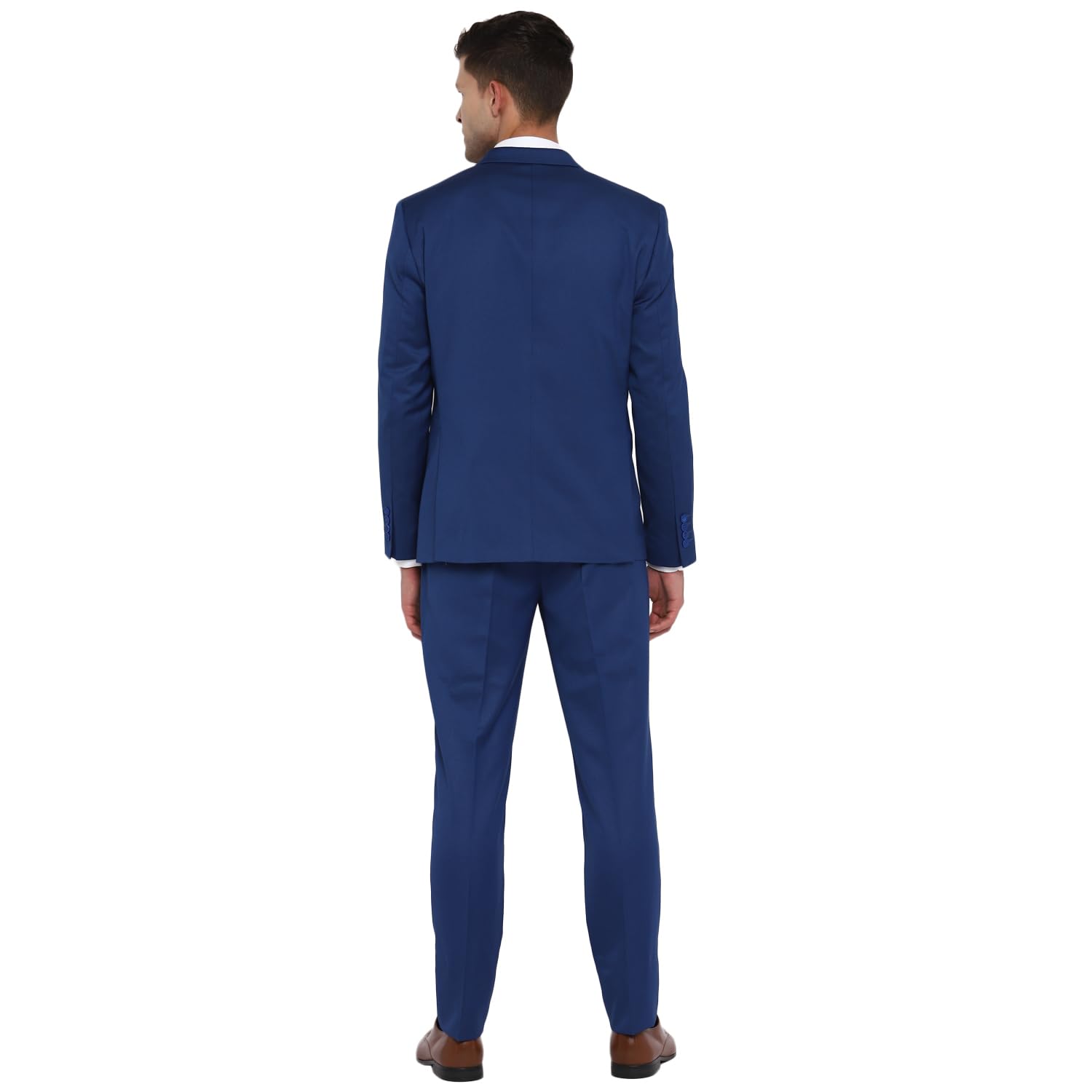 Turtle Men 100% Cotton Dobby Print Full Sleeve Two Piece Royal Blue Party Suit - Image 2 thumbnail