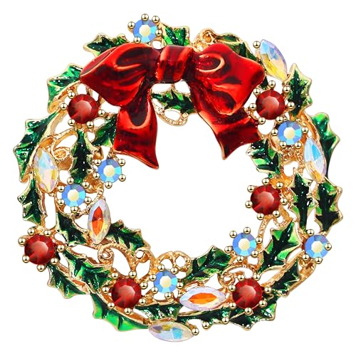 Broche de Noël en alliage et émail coloré pour sublimer vos vestes et sacs en tissu