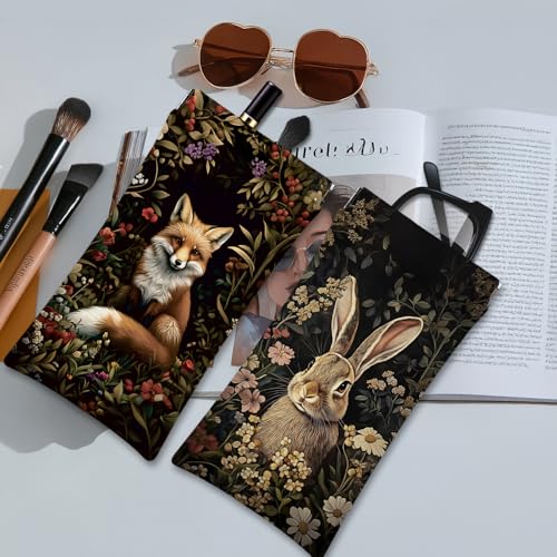 Image of Eyeglasses Sunglasses Case PU Soft Squeeze Top Glasses Pouch for Women Men,Animal Pattern Portable Anti Scratch