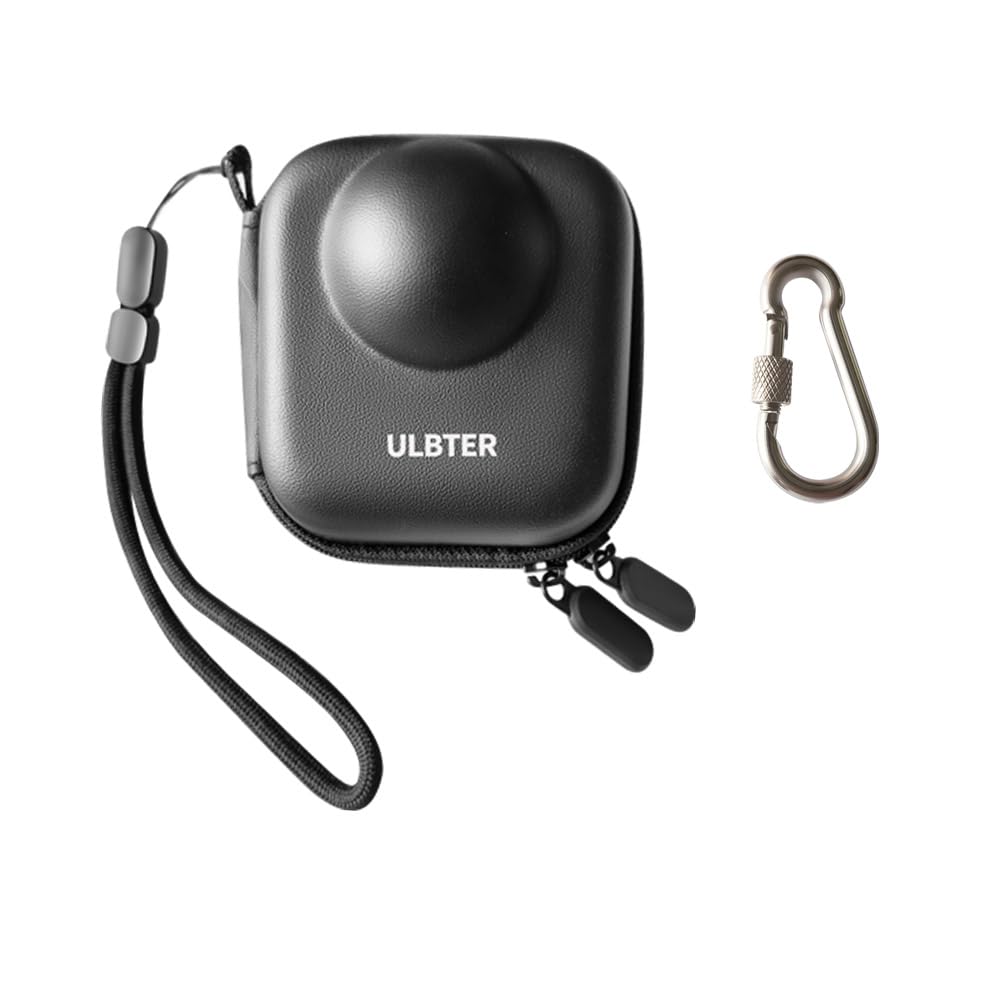 ULBTER Mini étui pour appareil photo GoPro Max 2 avec mousqueton acier inoxydable et dragonne