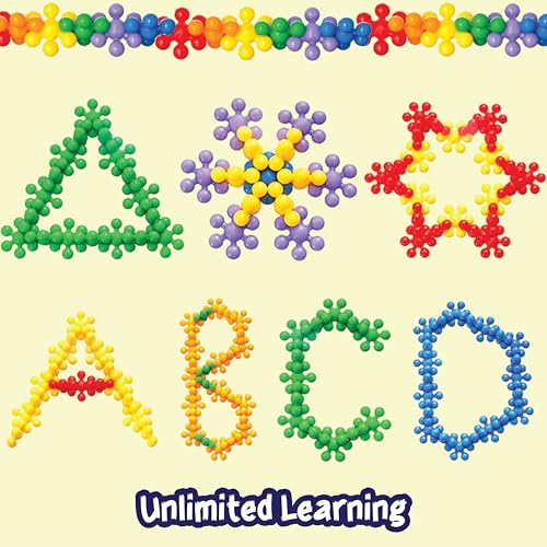 Image of ToyMagic Star Shaped 200 Pcs STEM Toys Plastic Interlocking Blocks Building Blocks That Bends - Safe Material - Preschool Classroom Games Sets Toy for Girls and Boys Aged 3+, Multicolor