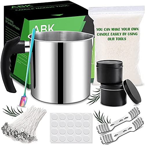 Candle Making Kit, Soy Wax Candle Kit Including 2.5lb/1.3L Candle Make Pouring Pot, 12.4oz Soy Wax for Candle Making, Candle Wicks, Candle Wicks Sticker, Candle Wicks Holder, Candle Tins and Spoon