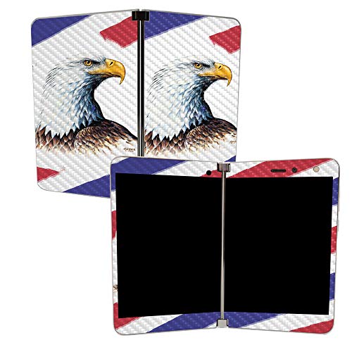 Image of MIGHTY SKINS MightySkins Carbon Fiber Skin for Microsoft Surface Duo - Eagle Head | Protective, Durable Textured Carbon Fiber Finish | Easy to Apply, Remove, and Change Styles | Made in The USA