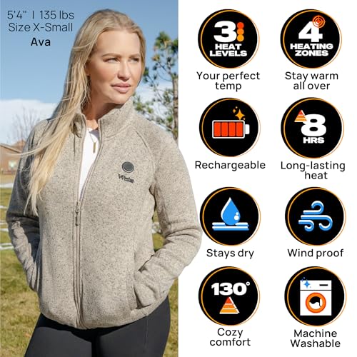 Weston Heated Fleece Jacket for Women - Rechargeable & Electric - Women's Heated Jacket & Sweatshirt for Cold Weather4