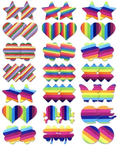 Image of Glitters Pasties Rave Pack Nipple Covers Stickers Disposable Sticky Breast Petals Bra for Women Rave Outfit Party