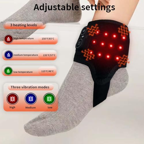 Faja térmica para tobillo con vibración, inalámbrica y recargable para calidez y relajación muscular, soporte térmico ajustable para tobillo para uso diario en casa u oficina miniatura 2