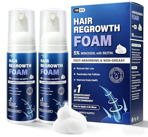 5% Minoxidil Foam for Men Women 120ml 5% Minoxidil for Men Foam Minoxidil for Women Hair Growth Suitable for Hair Thinning Receding Hairline and Hair Loss to Hair Regrowth Get Thicker Fuller Hair