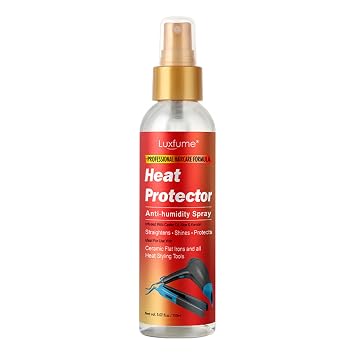 Heat Protection Spray for Hair with Keratin, Castor Oil & Aloe for Heat Styling Tools, Hair Heat Protectant Spray to Smooths & Hydrates, Natural Clean Formula for All Hair Types