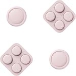 PlayVital Button Caps + Thumb Grip Set for Nintendo Switch 2, 2 Silicone Colorful ABXY Directional Button Covers & 2 Joystick Caps for Joycon - White