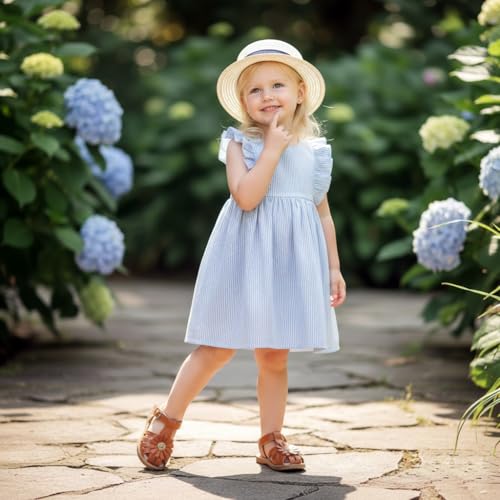 Image of Otter MOMO Girls Open Toe Princess Flat Sandals with Comfort Sole Summer Sandals
