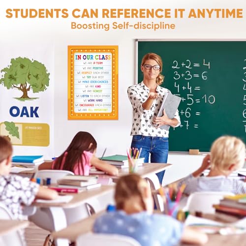 FaCraft Classroom Rules Poster,12" x 18" Motivational Poster Classroom Decorations,Classroom Inspirational Posters for High School Middle School Elementary Teacher Classroom Supplies