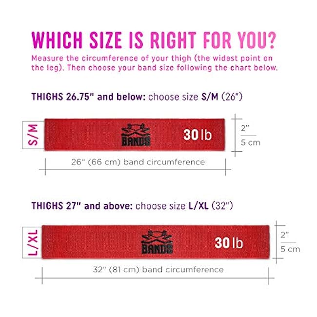 The X Bands Exercise Resistance Bands - Non-Slip Extra Thick Fabric Hip Loop Booty Bands - 20, 30, 40, 50 lb - Fitness Workout for Legs, Butt Training, Stretching, Yoga