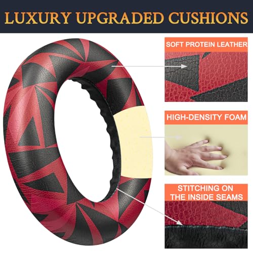 Image of SOULWIT Replacement Earpads for Bose QC Ultra /New QuietComfort Ultra(2nd Gen) Wireless Headphones, Ear Pads Cushions with Softer Protein Leather, High-Density Noise Isolation Foam - Red Storm
