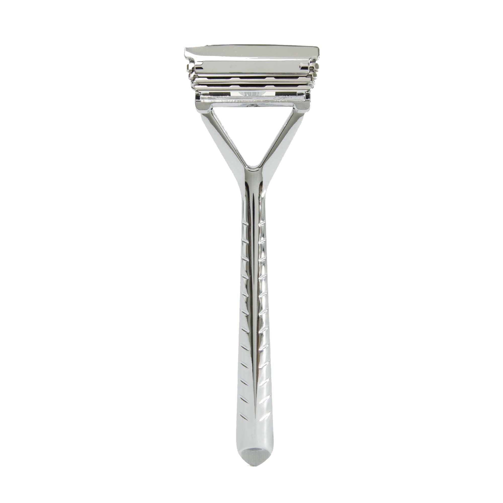 Leaf Shave | Leaf Razor, Chrome - All-Metal, Eco-Friendly Razor for Women & Men; Includes 10 Stainless Steel Single-Edge Razor Blades; Recommended for Head Shaving and Leg Shaving