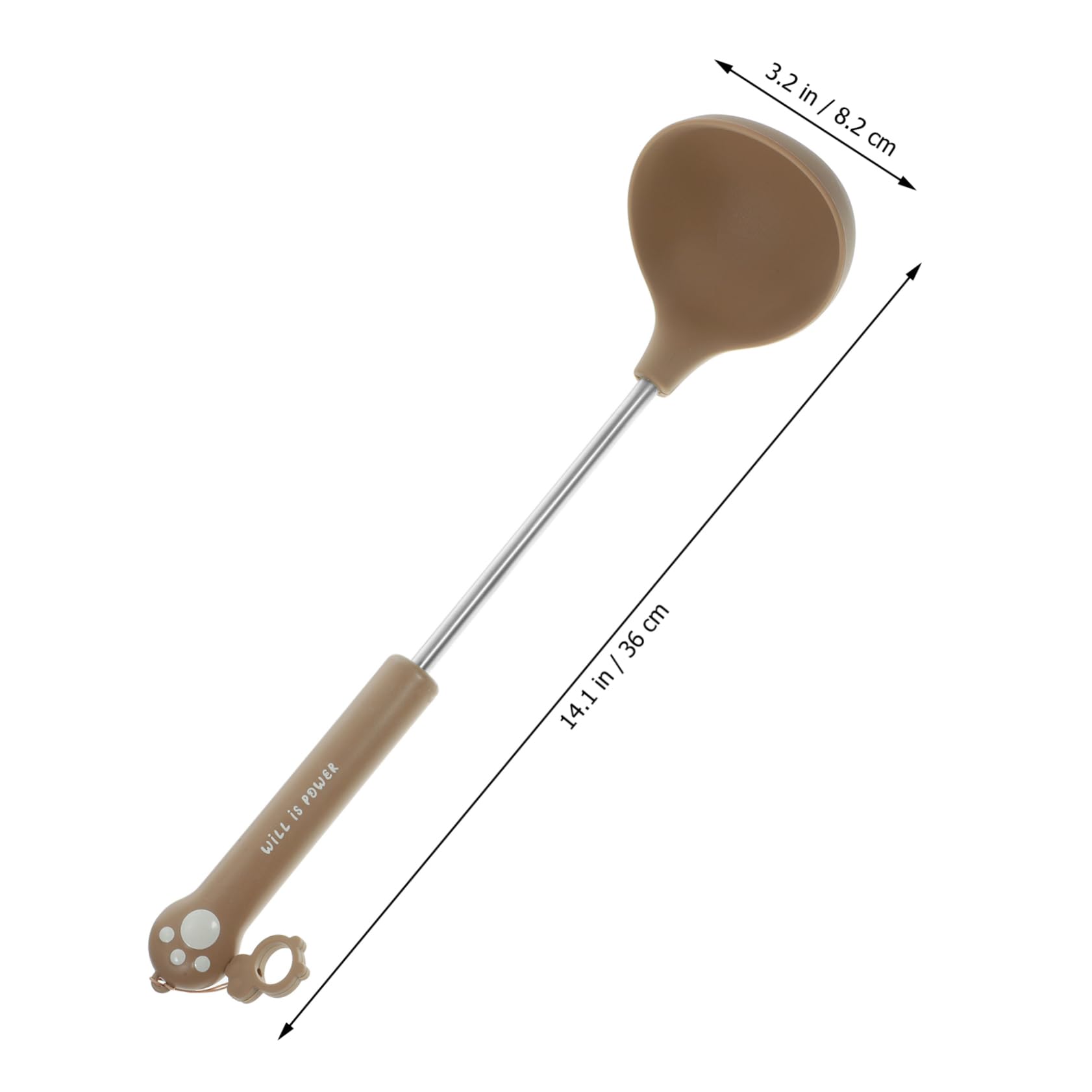 Amosfun 3 Pz Set Di Utensili Da Cucina in Silicone Cucchiaio Da Minestra Cinese Mestoli Da Minestra Per Servire Spatola Per Friggere Tornitore Da Cucina Acciaio Inossidabile