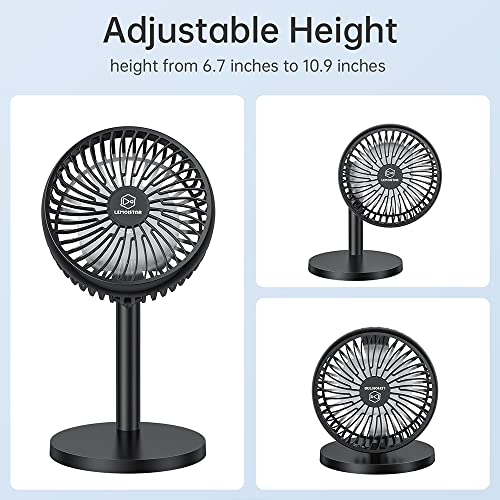 6 Inch Desk Fan For Bedroom, Usb Small Fan With 4 Speeds, Adjustable Height, Personal Cooling Table Fan, 72°Rotation, Ultra Quiet, Lightweight, Powerful Office Fan For Home,4.92 Feet Cord, Black #TOP3