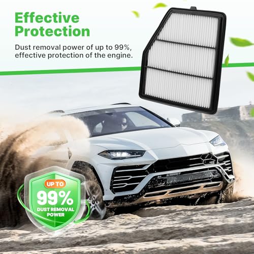 Image of Engine+Cabin Air Filter Fit for 2019-2026 Nissan Altima 2.5L | 272775NA1A, CA12551, 99% Filtration Efficiency, Easy Install, Odor control, Great Value, Right Size